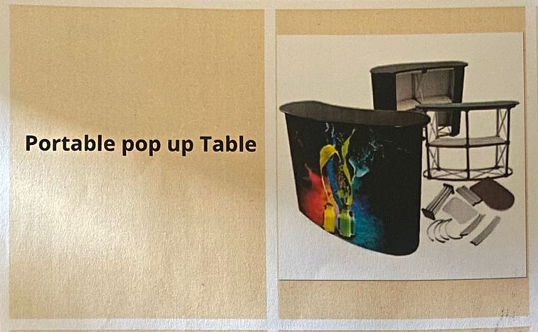 PORTABLE POP UP TABLE